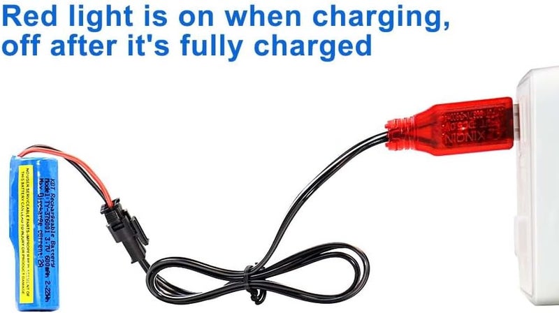 KBT KEEP BETTER TECH KBT 2 Pack 3.7 Volt 600mAh Li-ion Rechargeable Battery Pack, RC Car SM-2P Plug 3.7v Lithium-ion Batteries with 2 RC Batteries Charger Cable for RC Truck, RC Boat, RC Stunt Car - Image 5